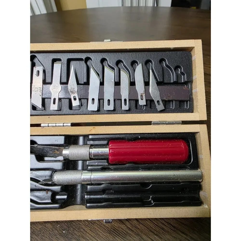 Vintage X-ACTO Knife Tool Set In Wooden‎ Box complete